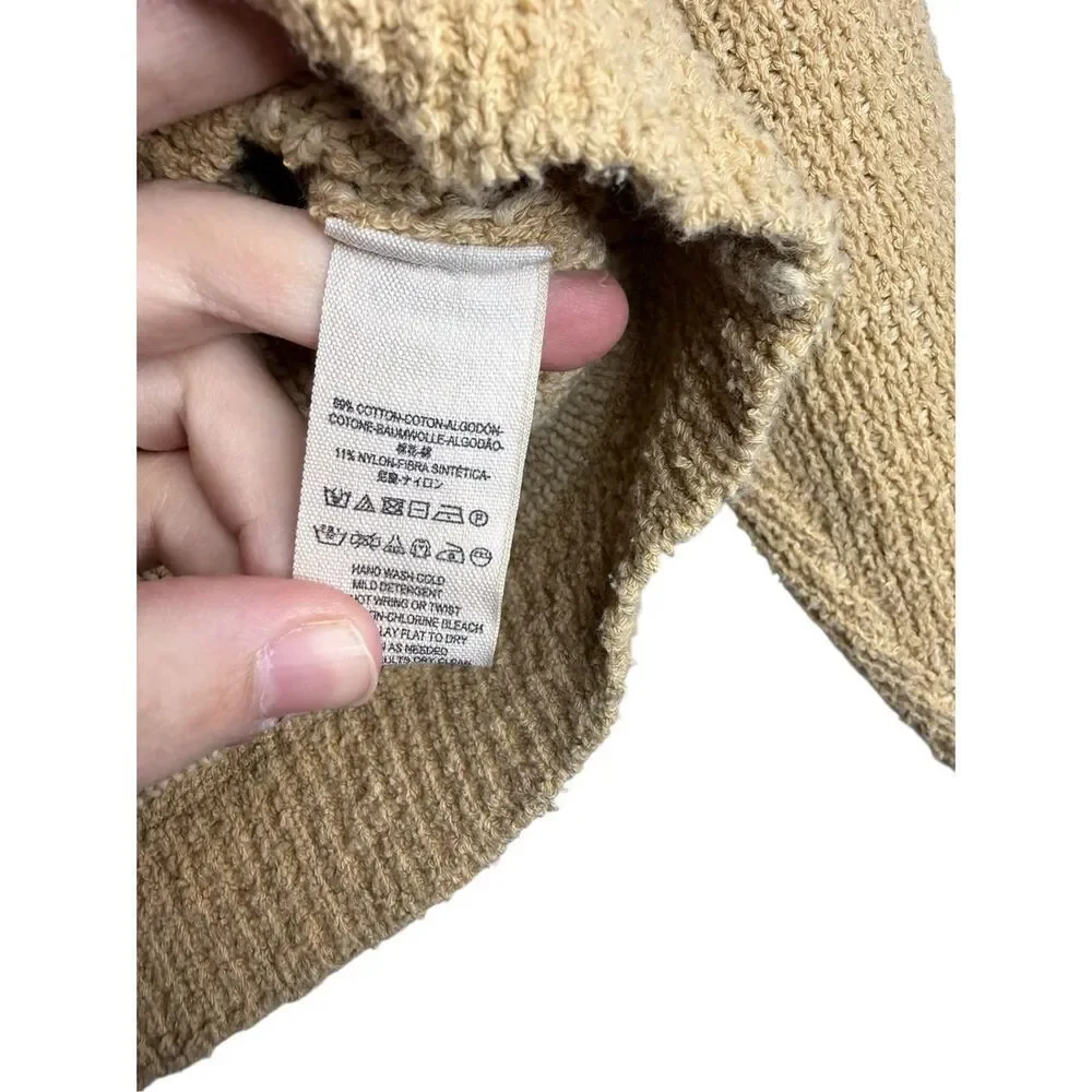Free People‎ High-Low V-Neck Sweater in Camel Size XS
